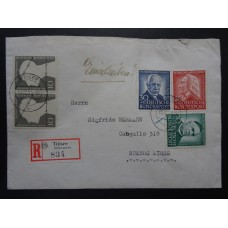 ALEMANIA OCCIDENTAL 1953 SOBRE CIRCULADO A LA ARGENTINA CON VALORES ALTOS DE LA SERIE MUY ALTO VALOR